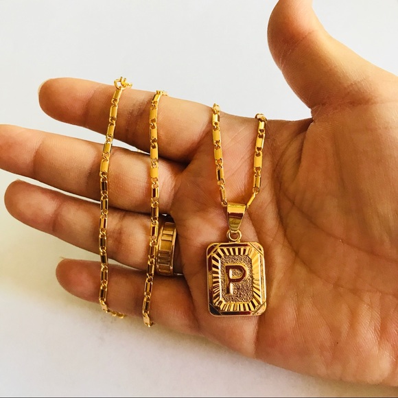 Letters Necklaces 18k Yellow Gold Plated - Picture 4 of 8